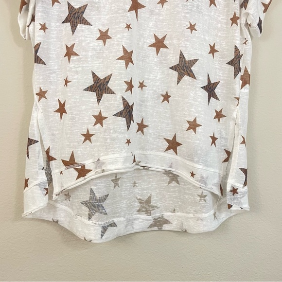 Umgee Tiger Stars Short Sleeve Slouchy Tee Size Small - Picture 5 of 9